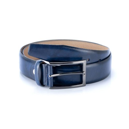 Ceinture en cuir bleu B-VOLIR-NAVY