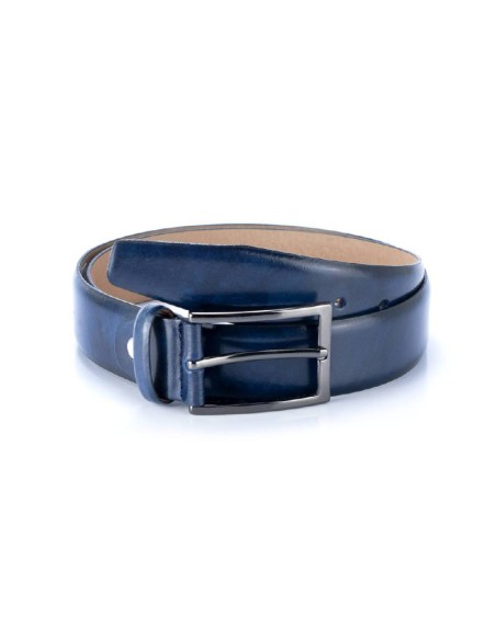 blue leather belt B-VRILO-NAVY