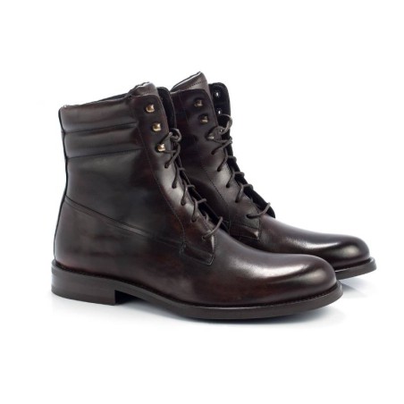 brown leather boots CALERI-MARRON