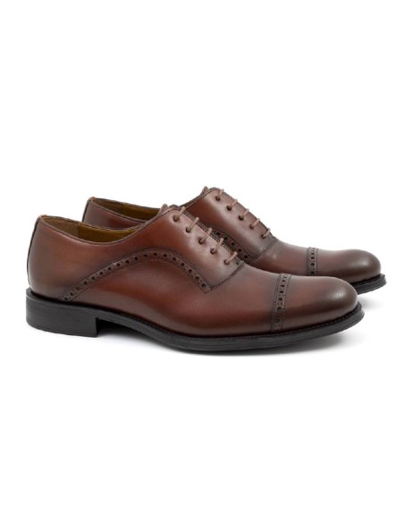 light brown leather oxford shoes CAMELI-CUERO