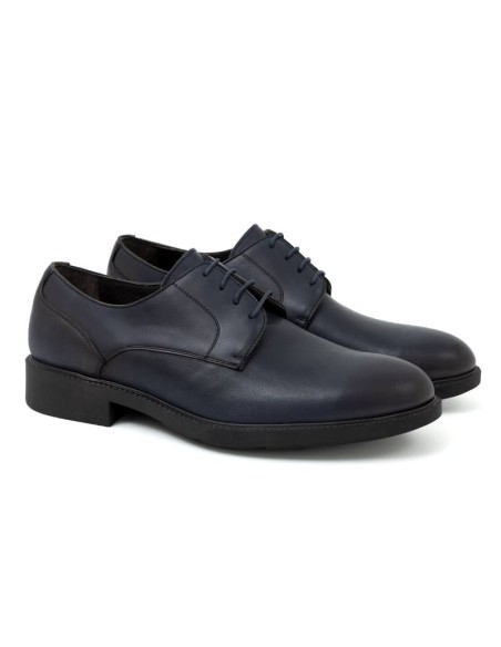 blue leather derby shoes CANTOR-MARINO