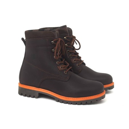 Bottine nubuck marron COMBO-BROWN