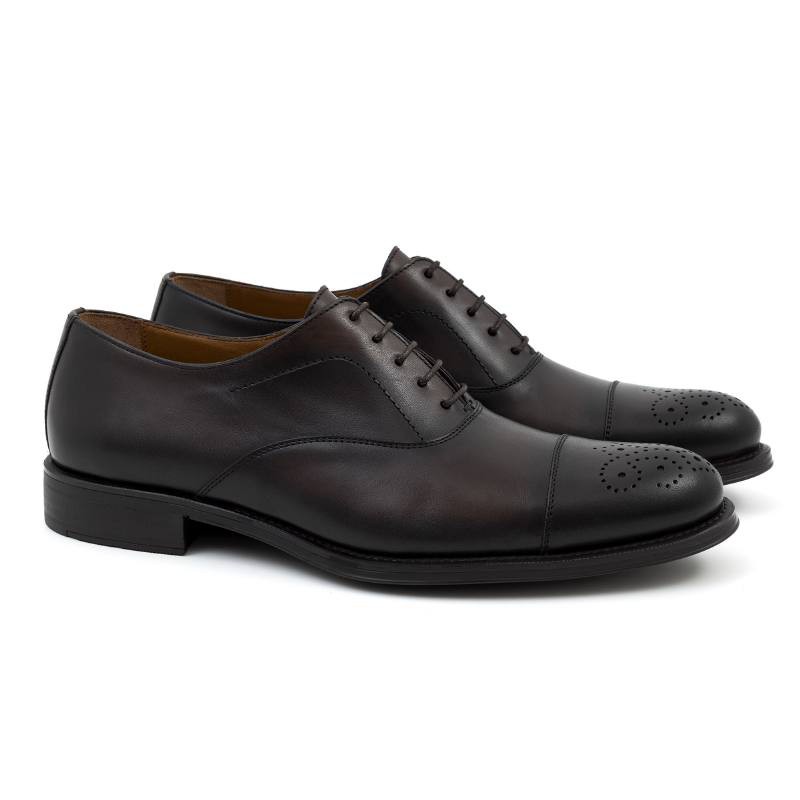 brown leather oxford shoes COTALI-MARRON