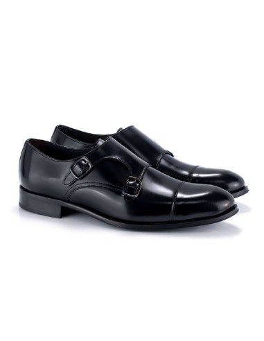 black leather monkstrap ANDEMIL-NEGRO