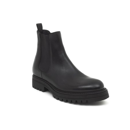 black leather chelsea boots CR-22057-NEGRO