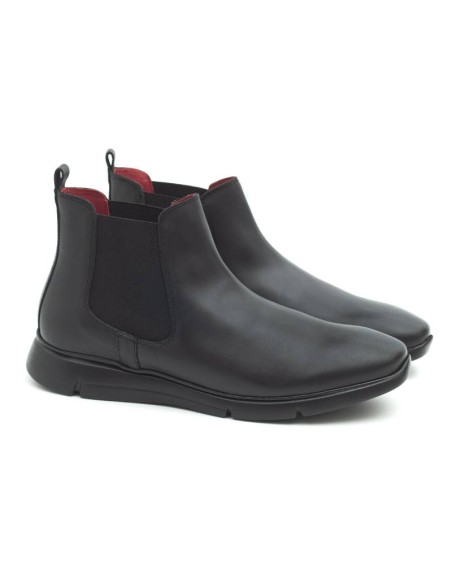 black leather chelsea boots CR-22085-NEGRO