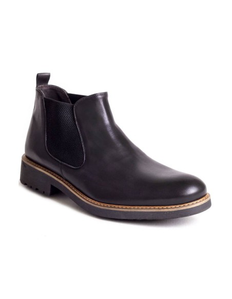 black leather chelsea boots CR-22102-NEGRO