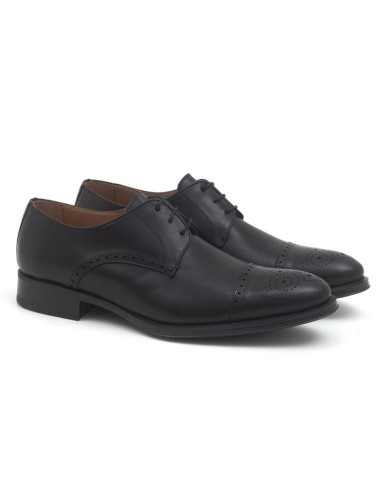 Derby de piel semi-brogado color negro