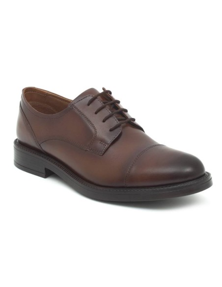 brown leather derby shoes CR-22177-MARRON