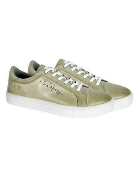 green leather sneakers DENIA-GREEN