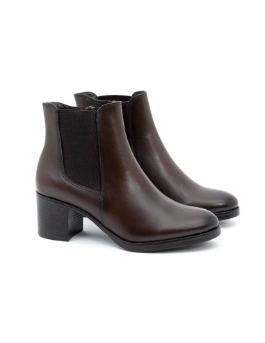 Botas de mujer de piel liso color cuero W-NEROMEN-CUERO