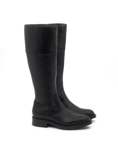 Botas de mujer de piel difuminado color negro W-NALUFMAN-NEGRO