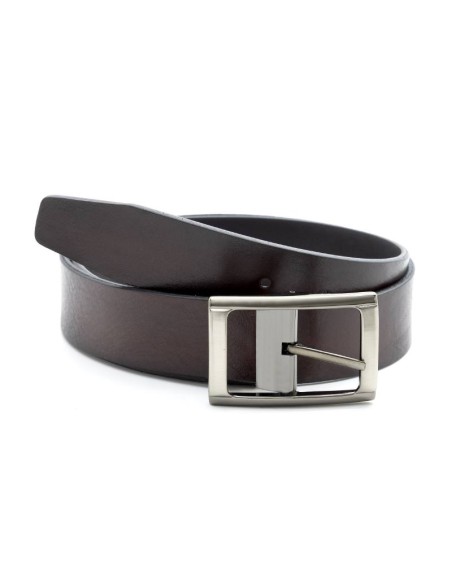 brown leather belt B-VILLEN-MARRON-NEGRO