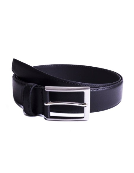 black leather belt B-BECKMAN-NEGRO