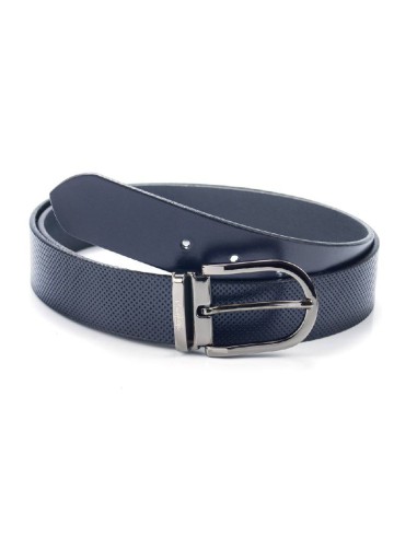 Ceinture en cuir bleu B-VASMEN-MARINO