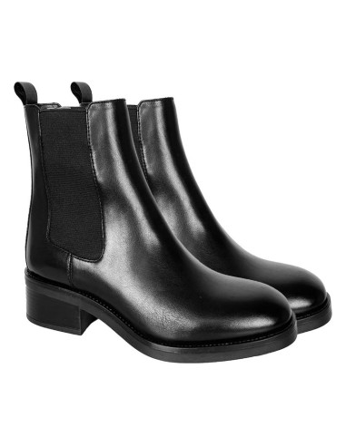 black leather women's ankle boots W-NEROR-NEGRO