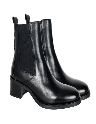 Botas de mujer de piel liso color negro W-AKAMOR-BLACK