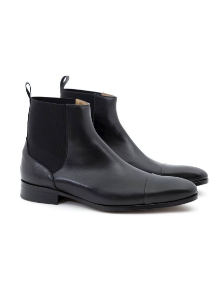 bottines chelsea en cuir noir TRUMAN-BLACK