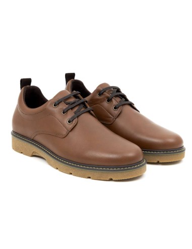 light brown leather derby shoes NEROMENS-CUERO