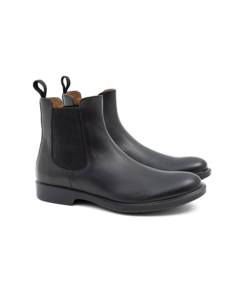 black leather boots COLIME-BLACK