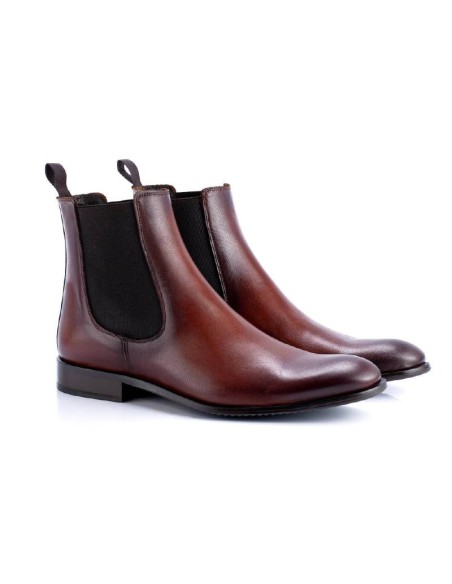 bottines chelsea en cuir marron TALMEN-TABACO