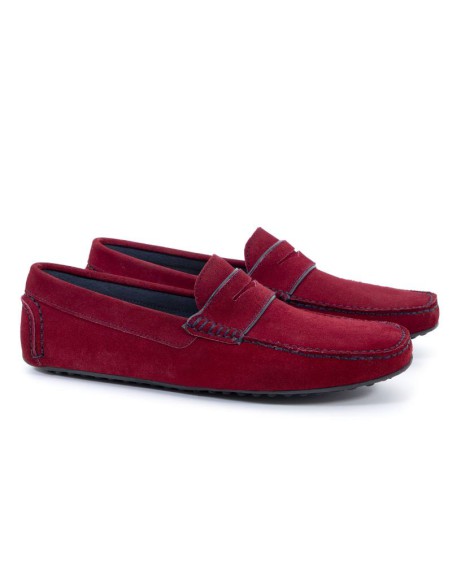 red suede moccasin CR-23004-ROJO