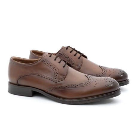 light brown leather derby shoes CR-23021-CUERO