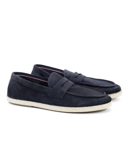 blue leather espadrille CR-23023-NAVY