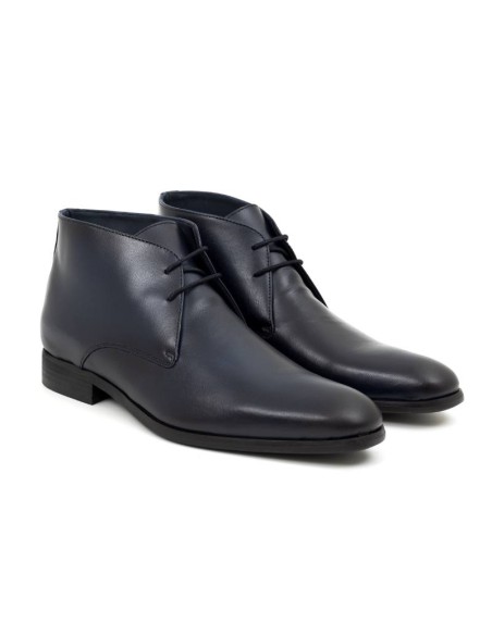 blue leather boots CRUMENS-NAVY