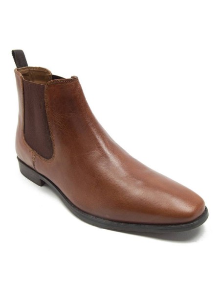 bottines chelsea en cuir marron TALOR-TABACO