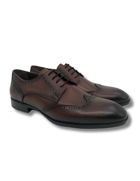 light brown leather derby shoes NIVOMEN-CUERO