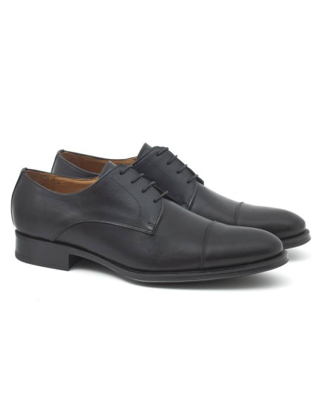 black leather derby shoes CR-23162-NEGRO