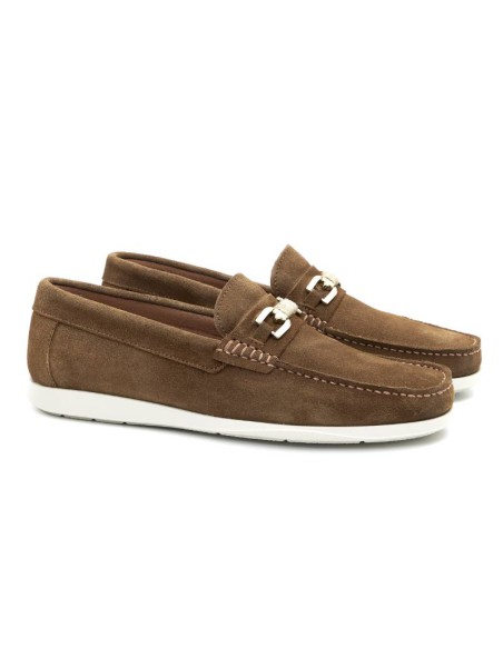 light brown leather boat shoes SENTO-CUERO