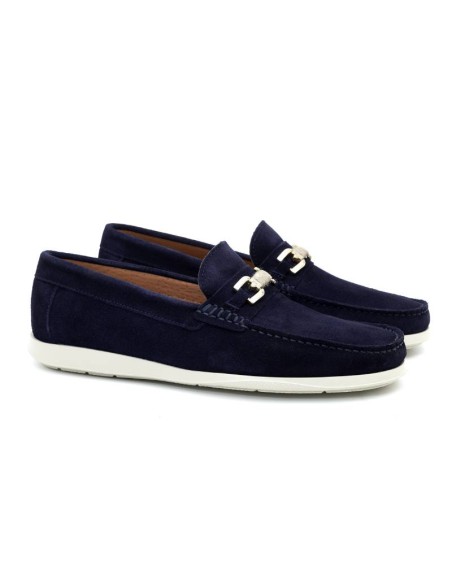 blue leather boat shoes SENTO-NAVY