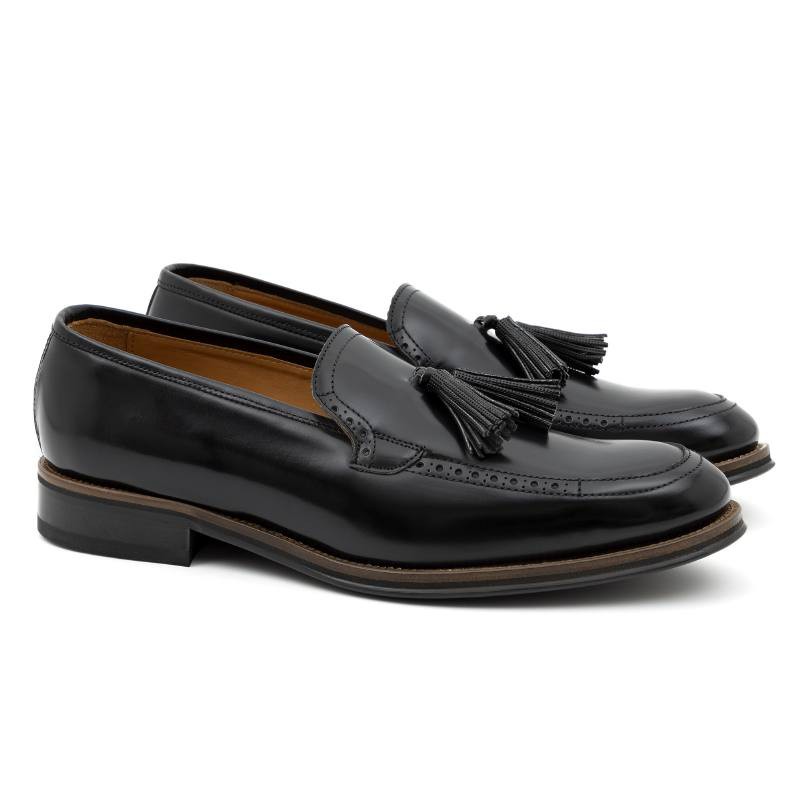 black leather moccasin CR-23216-NEGRO