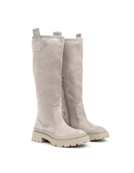 Botines de mujer liso liso color beige W-ORENA-BEIGE