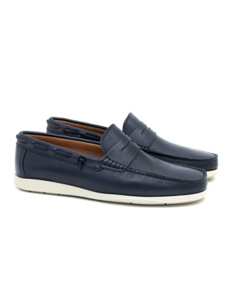 blue leather boat shoes NANOR-NAVY