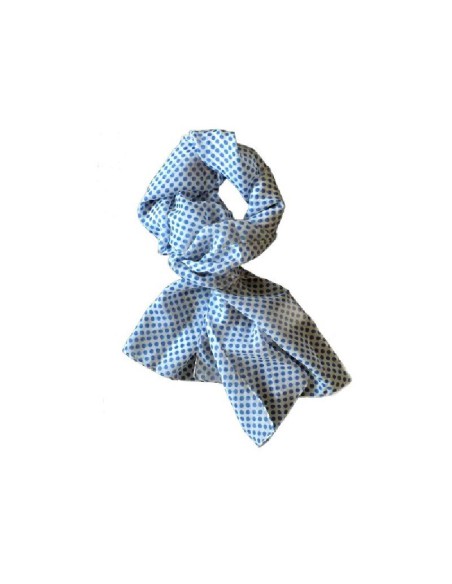 Foulard para mujer estampada acabado a mano color azul BUF-SDOTS-BLUE