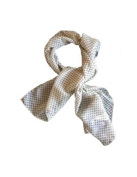 Foulard pour femme timbré marron BUF-SDOTS-CAFE