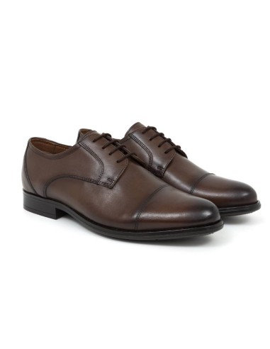 brown leather derby shoes CR-24371-BROWN