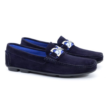 Mocassin suède bleu CR-24001-AZUL