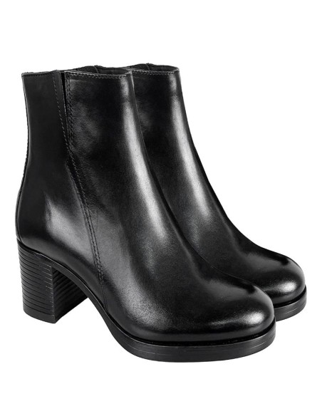 black leather women's ankle boots W-NAMEL-NEGRO