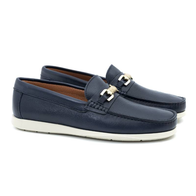 blue leather boat shoes CR-24008-MARINO