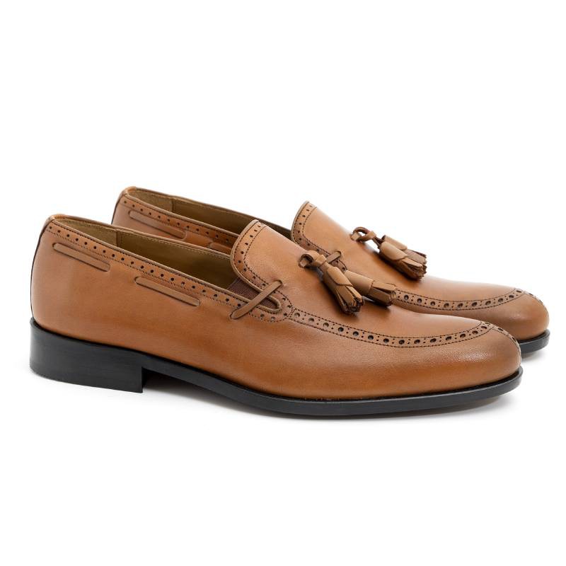 light brown leather moccasin CR-24010-CUERO