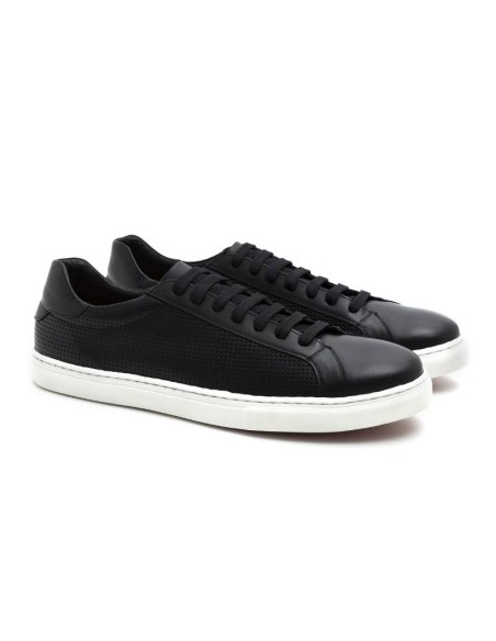 black leather sport shoes CIREM-BLACK