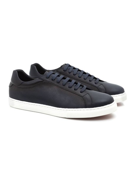 blue leather sport shoes CIREM-NAVY