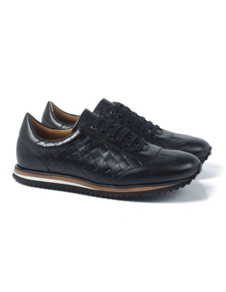 Des sports en cuir noir KADEM-BLACK