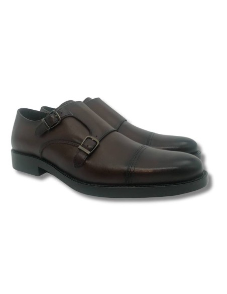 light brown leather monkstrap VISAMEN-CUERO