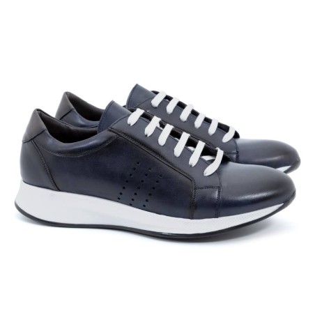 blue leather sport shoes CR-24019-AZUL