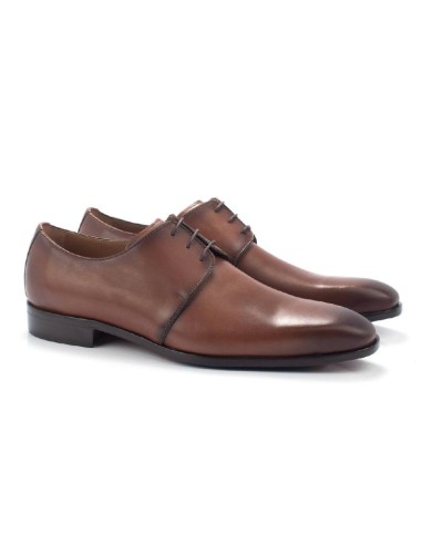 brown leather oxford shoes BALMAN-MARRON